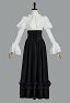 Ensemble chemisier jupe style vintage victorien costume d'Halloween médiéval gothique avec cravate