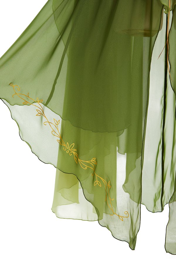 Vestido Verde Estilo Elfo Medieval Daizbella Sobrefalda de Feria Renacentista