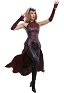 Super Heroína Wanda Maximoff Abrigo sin Mangas Bruja Escarlata Cosplay Inspirado en WandaVision con Falda Exterior y Guantes Largos