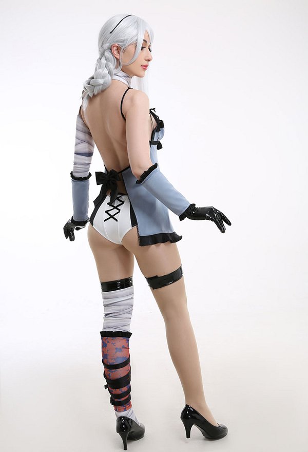 Nier Replicant No.1 Kaine Sexy Bow-Strapped Lencería Azul con Leggings Nier Replicant No.1 Kaine Sexy Bow-Strapped Lencería Azul con Leggings