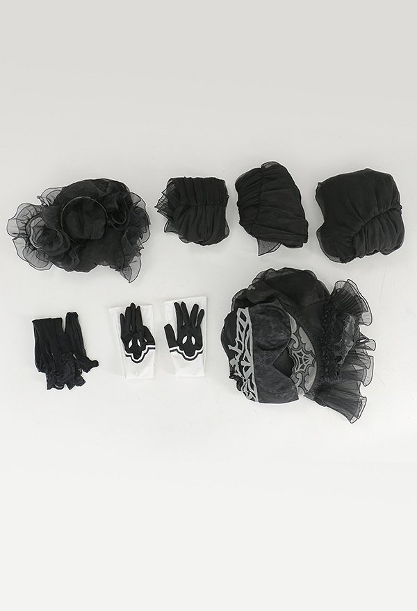 NieR YoRHa No.2 Type B 2B Wedding Bride Cosplay Costume Black Bridal Leotardo con Velo y Guantes