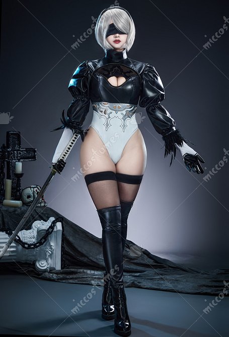 Goddess of Victory: Nikke×Nier:Automata 2B Sexy Cosplay Mono con guantes y máscara