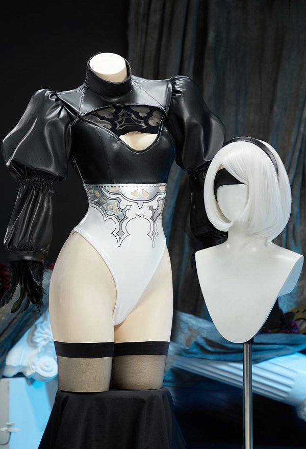 Goddess of Victory: Nikke×Nier:Automata 2B Sexy Cosplay Mono con guantes y máscara