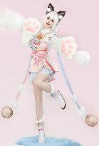 NARAKA: BLADEPOINT Feria Shen Cosplay Costume Robe à Fleurs Roses et Cape avec Jupe Courte et Couvre-Jambes NARAKA: BLADEPOINT Feria Shen Cosplay Costume Robe à Fleurs Roses et Cape avec Jupe Courte et Couvre-Jambes