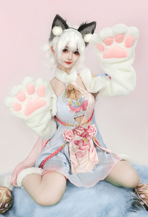 NARAKA: BLADEPOINT Feria Shen Disfraz de Cosplay Vestido y chaleco combinados con una falda corta y medias