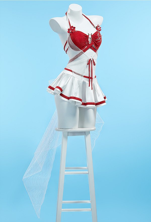 NARAKA: BLADEPOINT Tessa Cosplay Costume Two-Piece Swimsuit Top Skirt with Cover-up NARAKA: BLADEPOINT Tessa Cosplay Costume Two-Piece Swimsuit Top Skirt with Cover-up