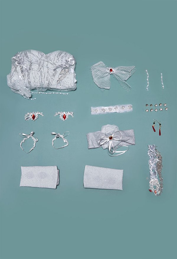 NARAKA: BLADEPOINT Shayol Wei Cosplay Conjunto Vestido con tiara y guantes NARAKA: BLADEPOINT Shayol Wei Cosplay Conjunto Vestido con tiara y guantes