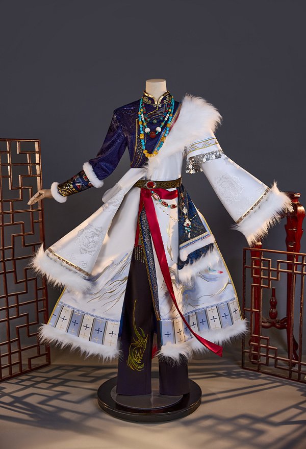 NARAKA: BLADEPOINT Kylin Zhang Tibetan-Style Cosplay Costume Lining and Coat with Pants and Armguard