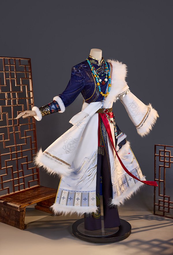 NARAKA: BLADEPOINT Kylin Zhang Tibetan-Style Cosplay Costume Lining and Coat with Pants and Armguard