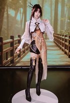 NARAKA: BLADEPOINT Way of the Dragon Justina Gu Costume de Cosplay Robe et Cache-cœur Court avec Short et Bas NARAKA: BLADEPOINT Way of the Dragon Justina Gu Costume de Cosplay Robe et Cache-cœur Court avec Short et Bas