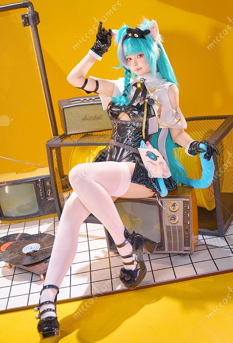 Vestido de Cosplay NTE Mint con Top y Guantes