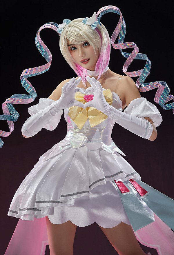 Needy Streamer Overload KAngel Stage Outfit Cosplay Costume Top and Skirt with Socks and Sleeves