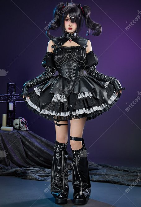 Needy Streamer Overload Rain Cosplay Disfraz Vestido con mangas y calentadores de piernas