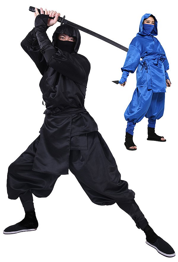 Disfraz de ninja japonesa para adultos con capucha y calcetines