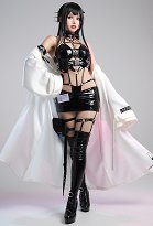 Goddess of Victory: Nikke Mihara Cosplay Neckholder Bra Rock Socken Shorts Handschuhe Zubehör Set Cosplay Kostüm