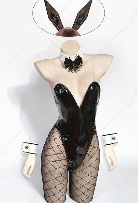 Diosa de la Victoria: Nikke Noir Cosplay Costume Body Negro Conejito Niña con Mangas Diadema