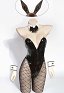 Goddess of Victory: Nikke Noir Cosplay Costume Black Bunny Girl Bodysuit with Headband Sleeves