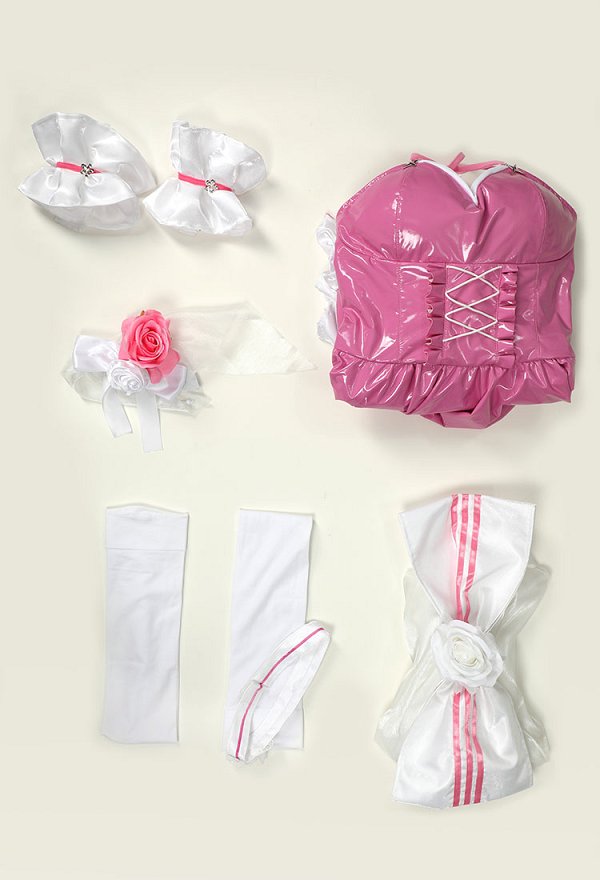 Goddess of Victory: Nikke Dorothy Cosplay Costume Kawaii Pink Dress Set with Sleeves