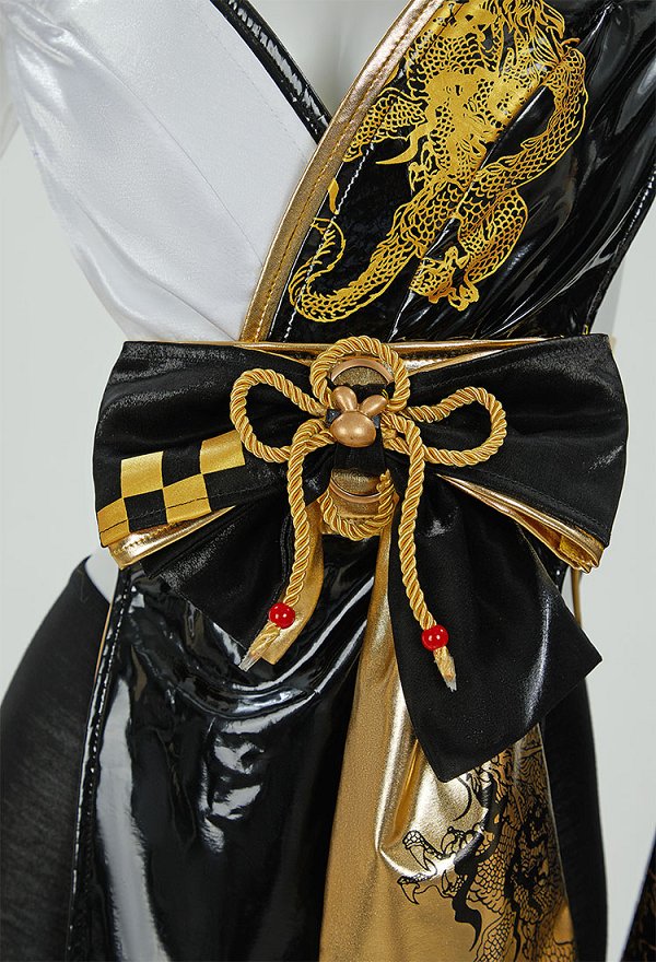 Goddess of Victory: Nikke Noir Cosplay Costume Kimono Top and Shorts with Waistband and Headpiece