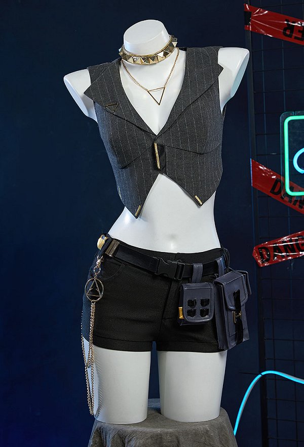 Goddess of Victory: Nikke Rosanna Cosplay Costume Top and Shorts with Jacket and Shawl