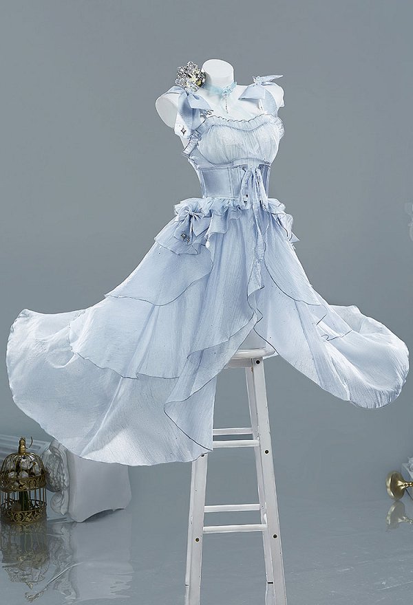 Goddess of Victory: Nikke Cinderella Cosplay Costume Glass Princess Dress with Waistband Sleeves Goddess of Victory: Nikke Cinderella Cosplay Costume Glass Princess Dress with Waistband Sleeves