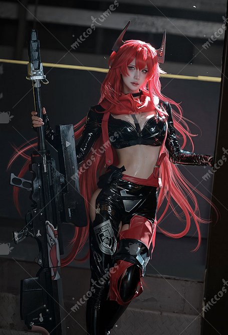 Diosa de la Victoria: Nikke Caperucita Roja Cosplay Disfraz Top y Pantalones con Chaqueta