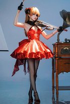 Diosa de la Victoria: Nikke Cosplay Disfraz Vestido Rojo con Guantes Medias Diosa de la Victoria: Nikke Cosplay Disfraz Vestido Rojo con Guantes Medias