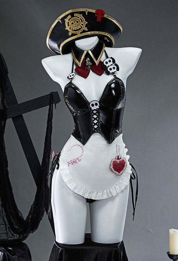 Diosa Nikke Mast Cosplay Disfraz Tanga Corto con Delantal y Sombrero