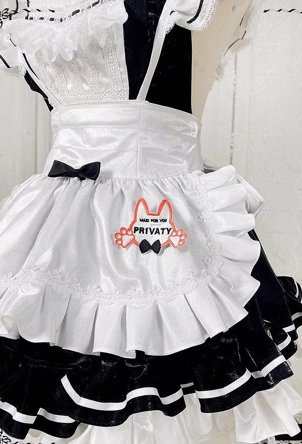 Goddess of victory NIKKE Privaty Cosplay Costume Maid Dress with Apron and Stockings