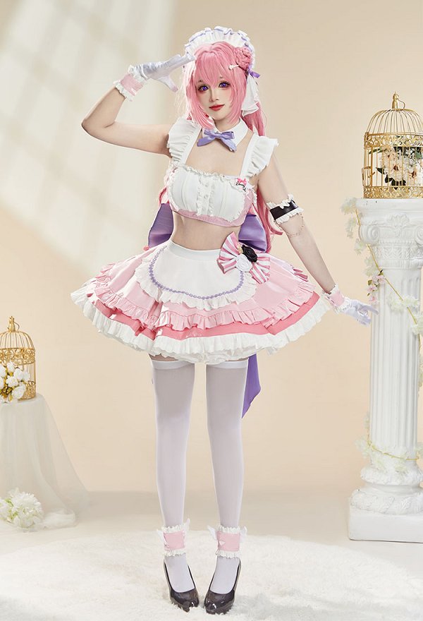 Goddess of Victory: Nikke Dorothy Maid Outfit Cosplay Costume Top and Skirt with Headband and Collar