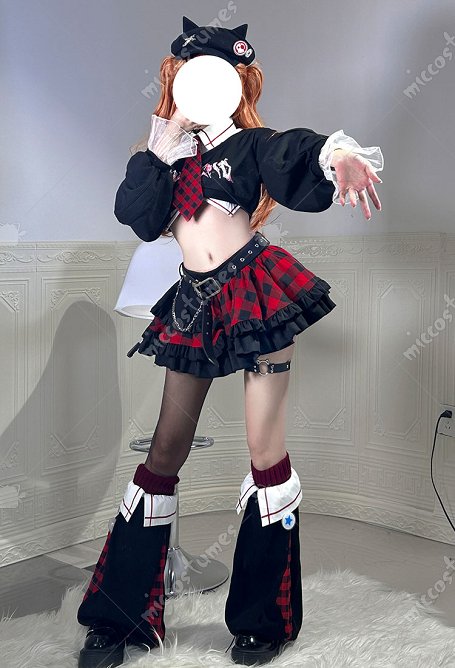 EVA Asuka Derivado Top y falda con polainas y gorro
