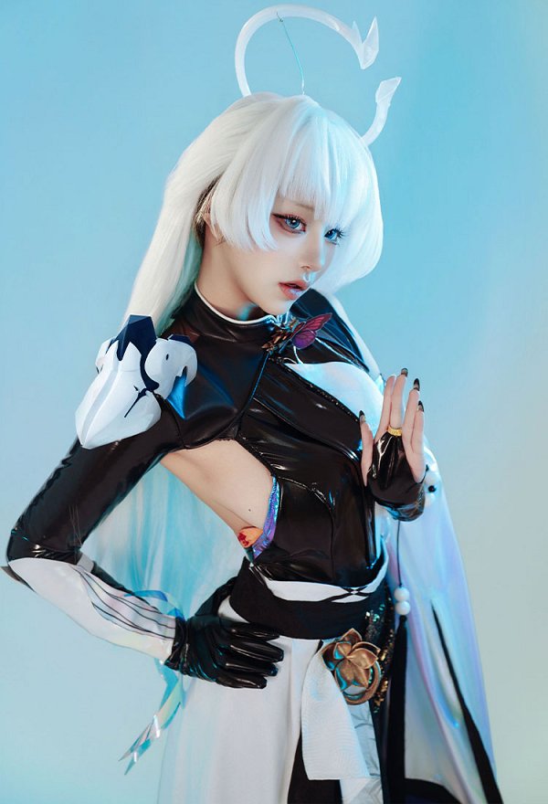 Goddess of Victory: Nikke Nayuta Default Skin Cosplay Kostüm Bodysuit mit Taillengürtel linkem Ärmel