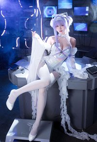 Goddess of Victory: Nikke Liberalio 3rd Anniversary Cosplay Costume Bodysuit and Stocking with Sleeves and Train