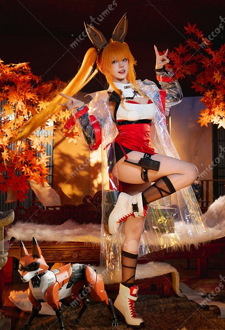 Diosa de la Victoria Nikke Ying Ning Cosplay vestido con abrigo transparente y tanga