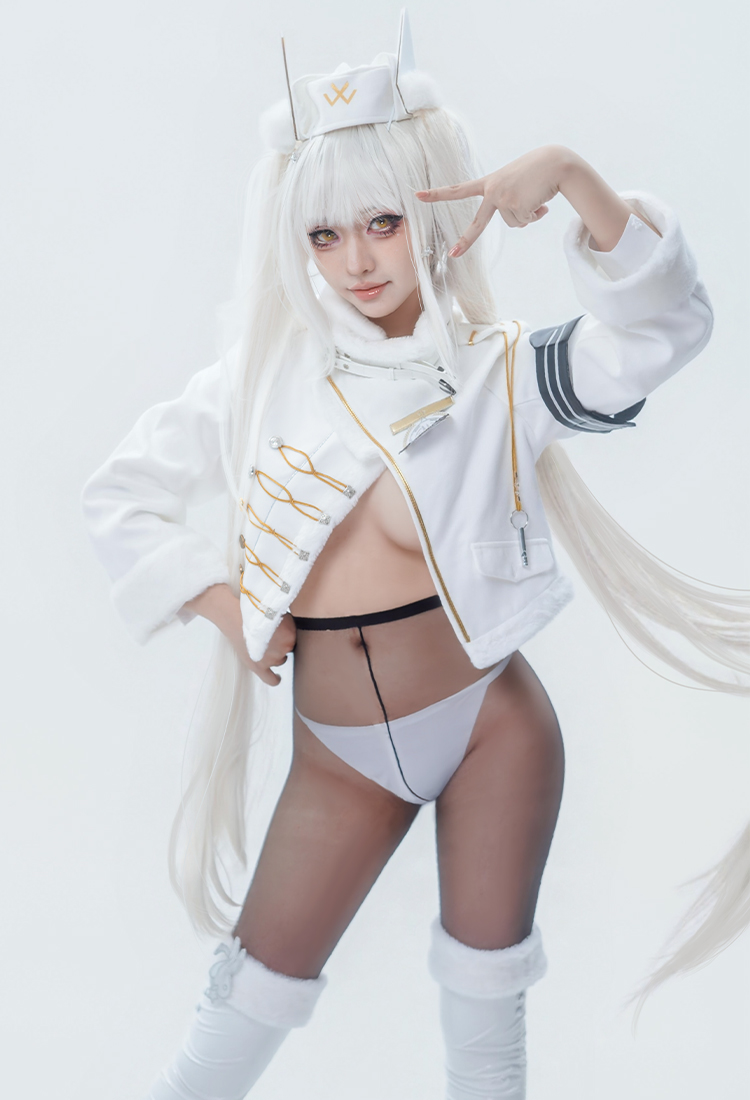 Goddess of Victory Nikke Blanc Cosplay Top y medias con ropa interior y gorro