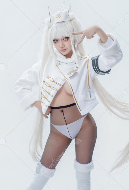 Goddess of Victory Nikke Blanc Cosplay Top y medias con ropa interior y gorro