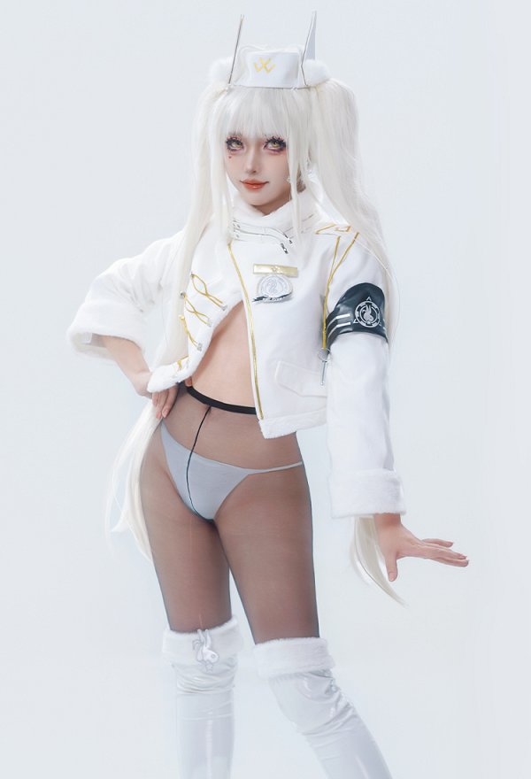 Goddess of Victory Nikke Blanc Cosplay Top y medias con ropa interior y gorro Goddess of Victory Nikke Blanc Cosplay Top y medias con ropa interior y gorro
