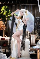 Goddess of Victory: Nikke Crown Glorious Flower Skin Cosplay Costume Dress with Shawl and Tiara Goddess of Victory: Nikke Crown Glorious Flower Skin Cosplay Costume Dress with Shawl and Tiara