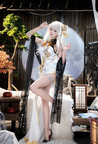 Vestido de Disfraz de Cosplay de Goddess of Victory: Nikke Crown Glorious Flower Skin con Chal y Tiara