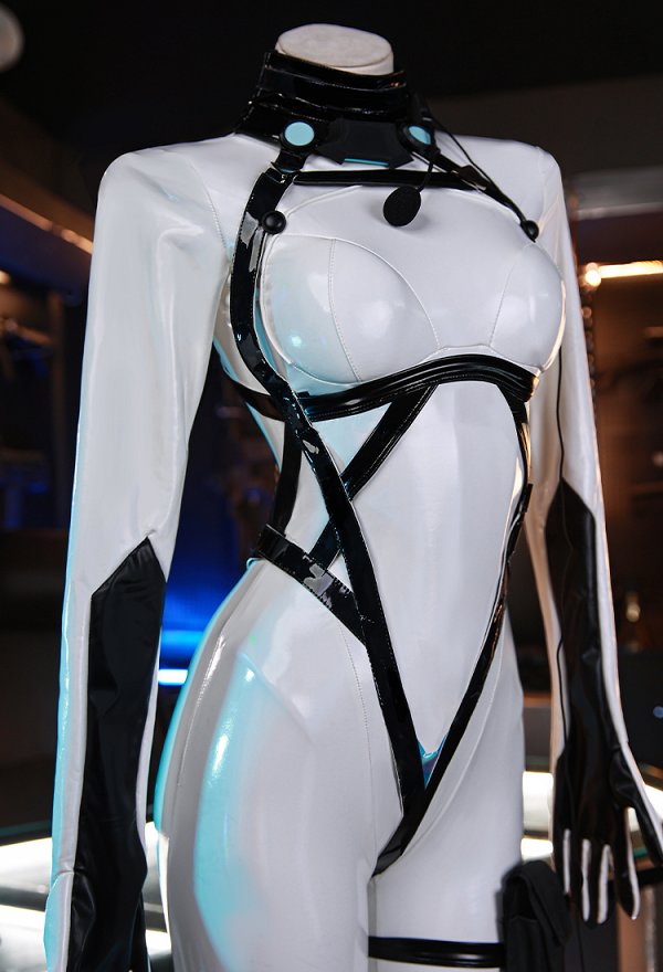 Diosa de la Victoria Nikke Hua Pi Disfraz de Cosplay Bodysuit con Abrigo y Máscara Diosa de la Victoria Nikke Hua Pi Disfraz de Cosplay Bodysuit con Abrigo y Máscara