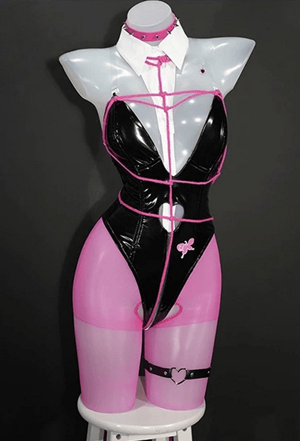 Goddess of Victory Conjunto de cosplay para chica Velvet Bunny con bodysuit pantyhoes collar y diadema