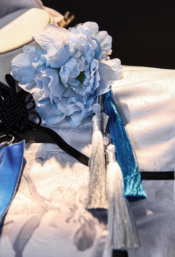 Goddess of Victory: Nikke Shiro Tsuru‌ Veiled Order Squad Skin Cosplay Costume Dress and Jacket with Bunny Ear Headpiece and Belt