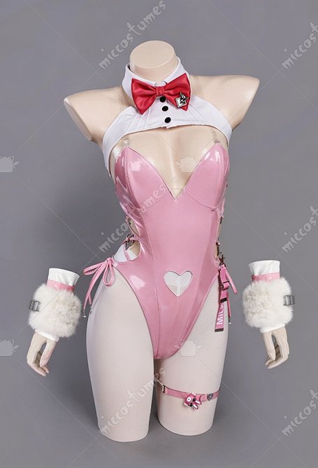 Goddess of Victory: Nikke Milk Blooming Bunny Skin Cosplay Kostüm Bodysuit Top mit Strumpfhose Haarband