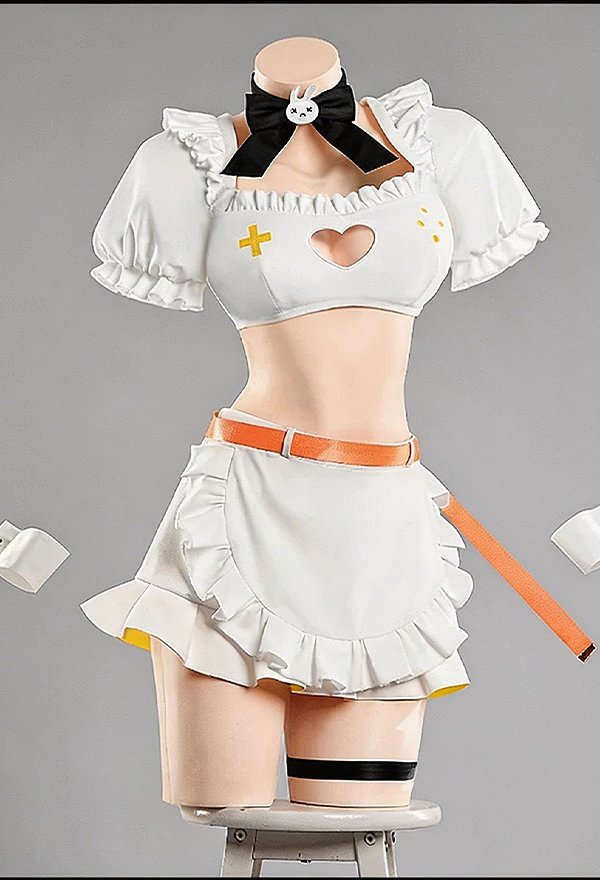 Goddess of Victory: Nikke Elegg Maid Cosplay Costume Top and Skirt with Belt Goddess of Victory: Nikke Elegg Maid Cosplay Costume Top and Skirt with Belt