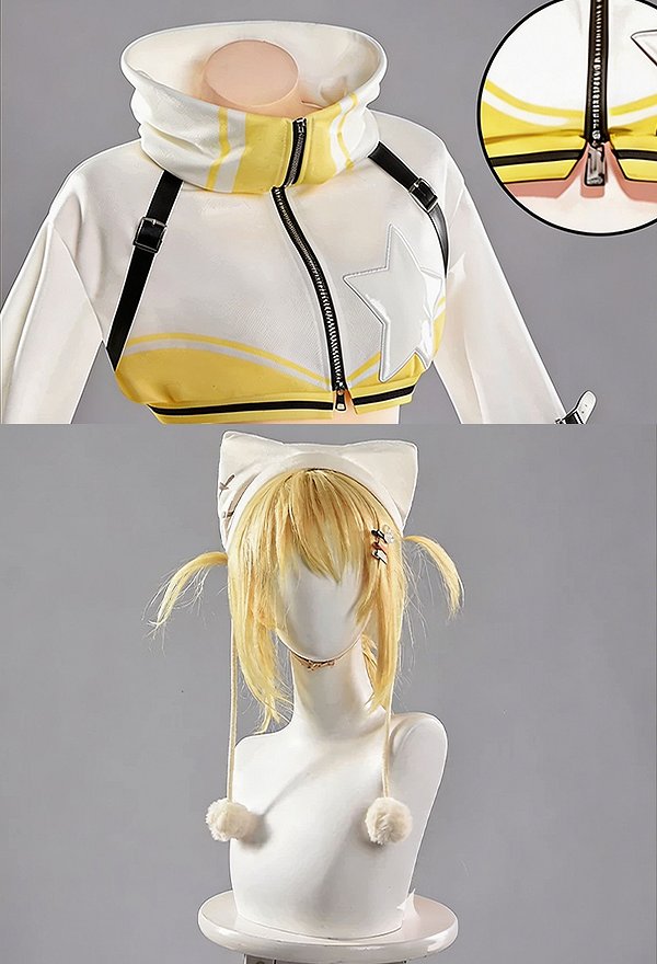 Goddess of Victory: Nikke Elegg Cosplay Costume Hoodie and Skirt with Hat and Thong Goddess of Victory: Nikke Elegg Cosplay Costume Hoodie and Skirt with Hat and Thong