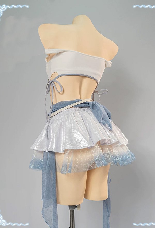 Goddess of Victory: Nikke Dorothy Stage Outfit Top and Skirt with Sleeves and Hair Accessory Goddess of Victory: Nikke Dorothy Stage Outfit Top and Skirt with Sleeves and Hair Accessory