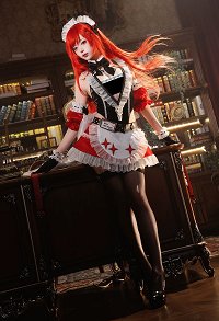 Goddess of Victory: Nikke Rapi Maid Outfit Cosplay Costume Top and Skirt with Sleeves and Headband