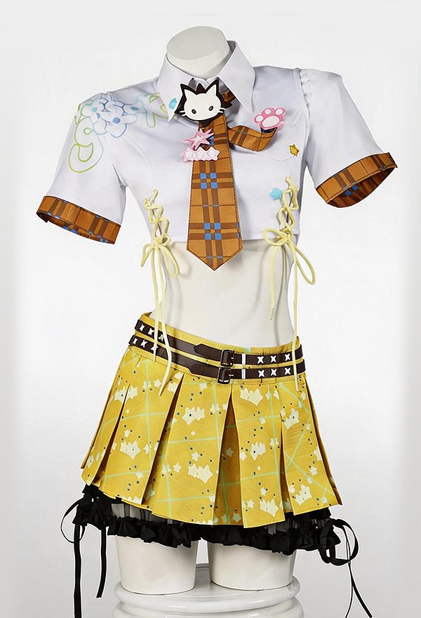 Goddess of Victory: Nikke Star Anis Skin Stage Outfit Cosplay Costume Top and Jacket with Vest and Skirt Goddess of Victory: Nikke Star Anis Skin Stage Outfit Cosplay Costume Top and Jacket with Vest and Skirt