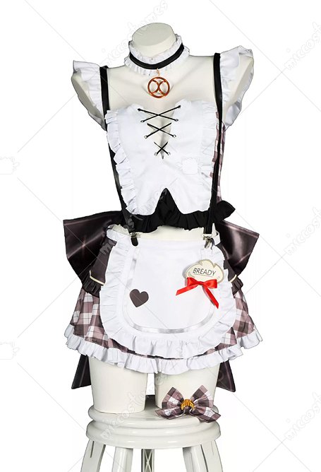 Goddess of Victory: Nikke Bready Maid Outfit Cosplay Costume Top and Skirt with Apron and Back Bow