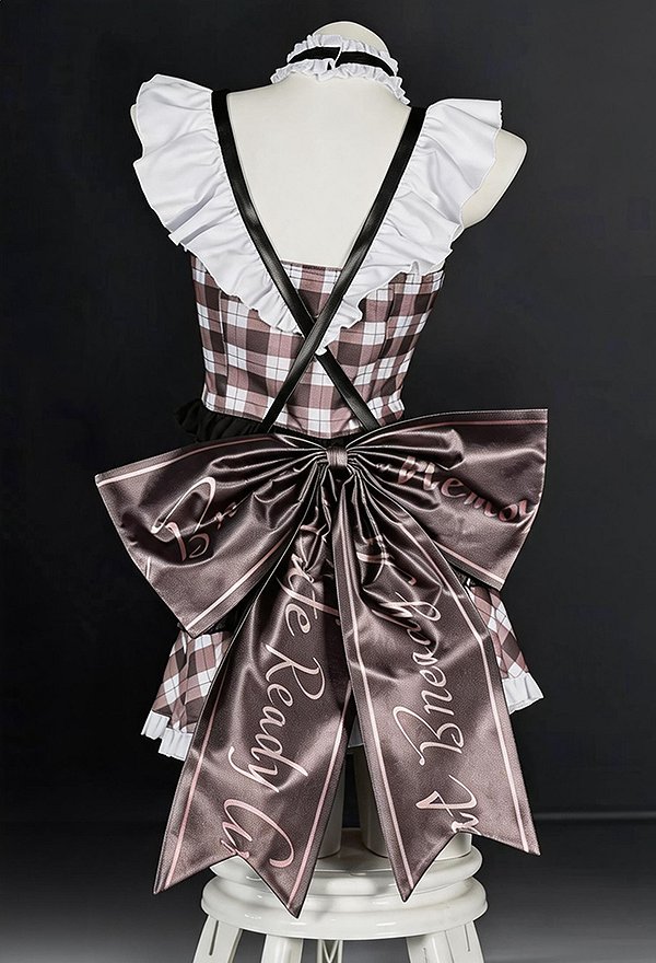 Goddess of Victory: Nikke Bready Maid Outfit Cosplay Costume Top and Skirt with Apron and Back Bow